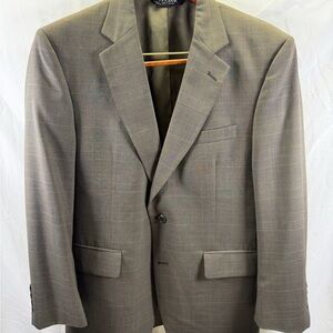 Jos A Bank Reserve Wool 40 S olive green plaid sport coat blazer Excellent